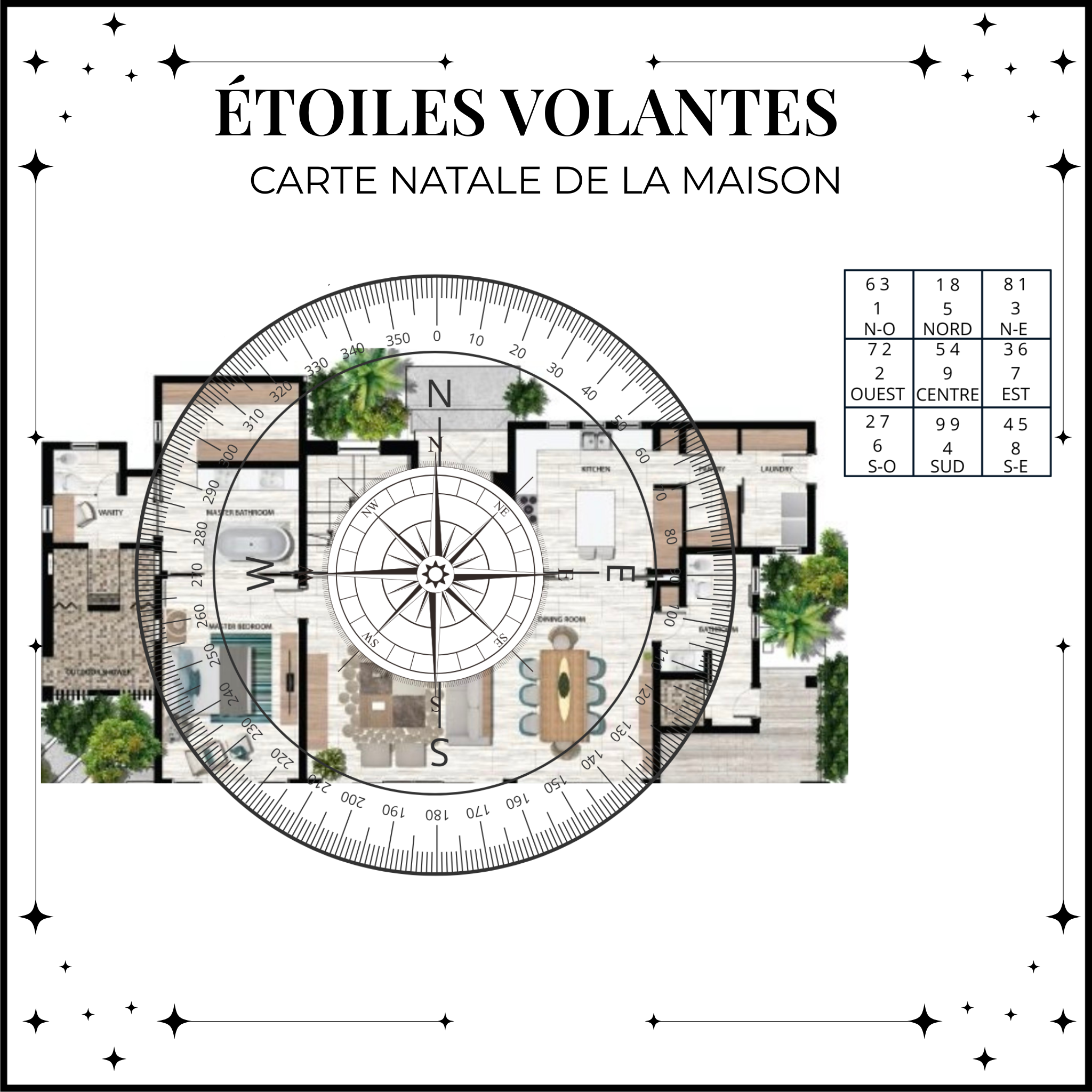 Analyse des Étoiles Volantes Carte Natale de la maison